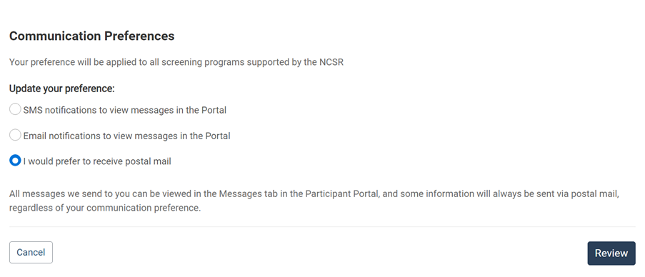 Communication preferences