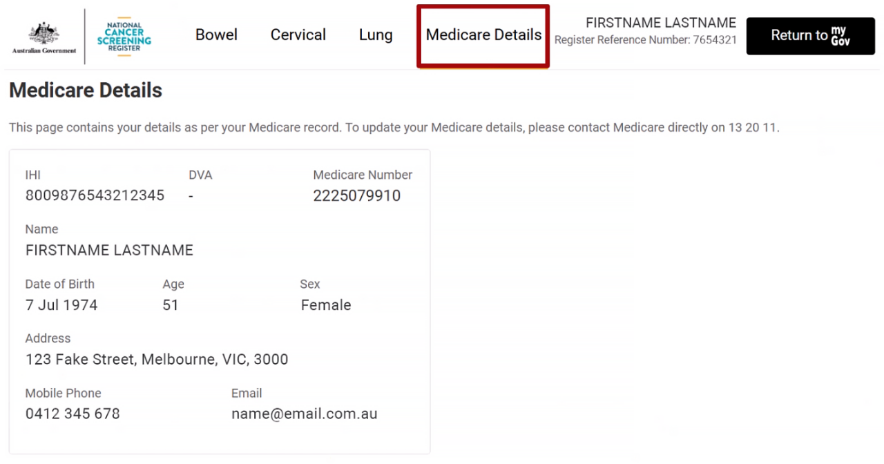 Screenshot of Participant Portal