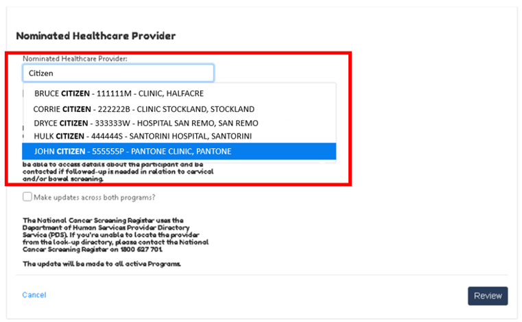 Screenshot of Participant Portal